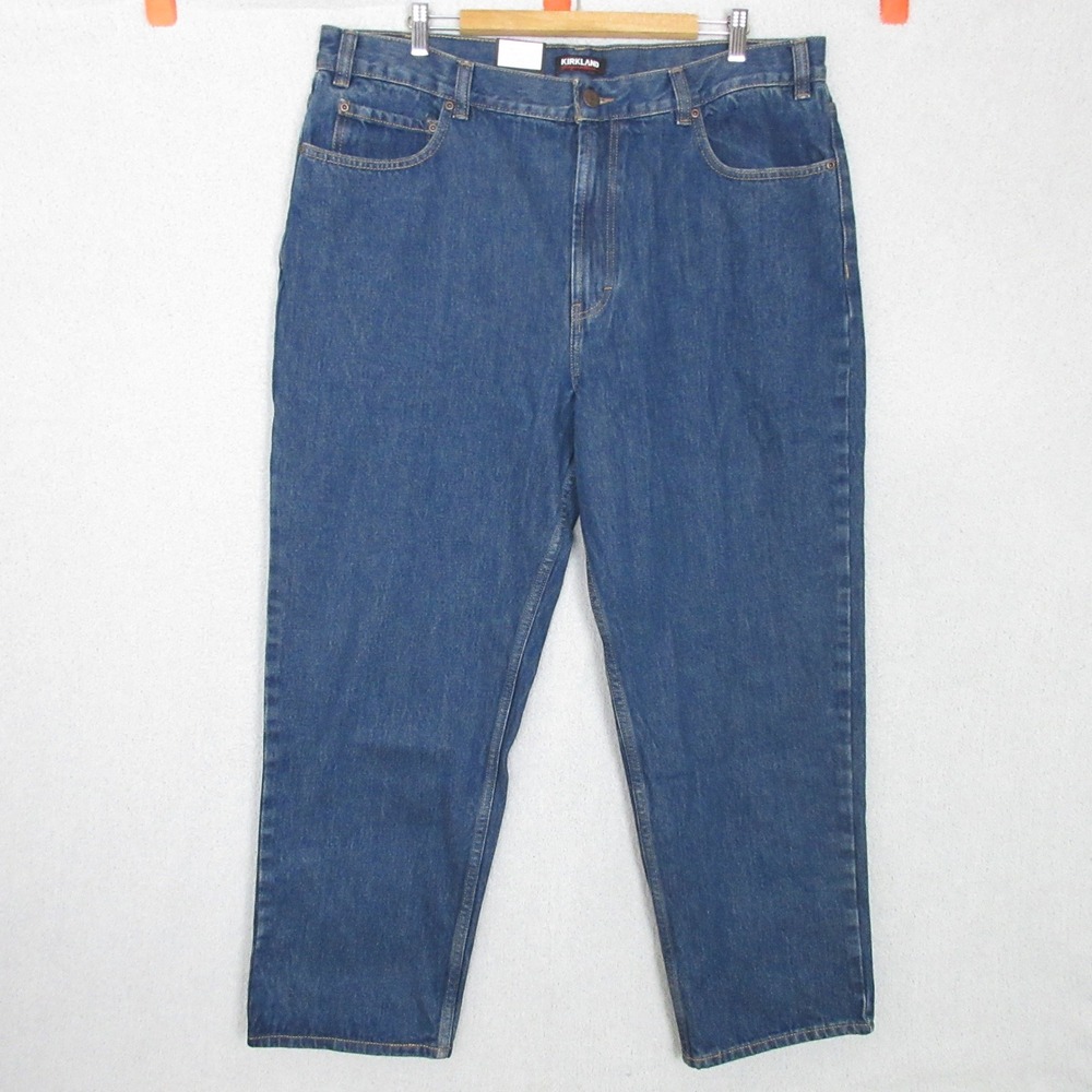 Kirkland Signature Mens Regular Fit Blue Denim Jeans 40x30 New With Tags